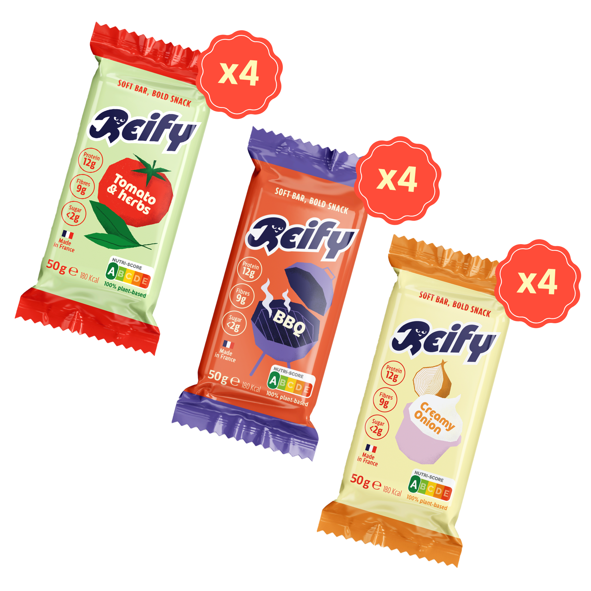 Pack Découverte – 12 barres (4 de chaque goût)